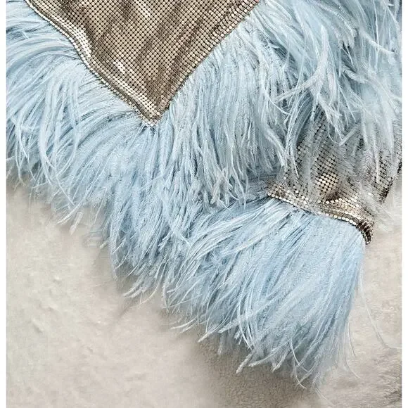 CHRISTOPHER KANE runway feather-paneled chainmail skirt nwt $3,227 it-46 / us-8 - Picture 7 of 14